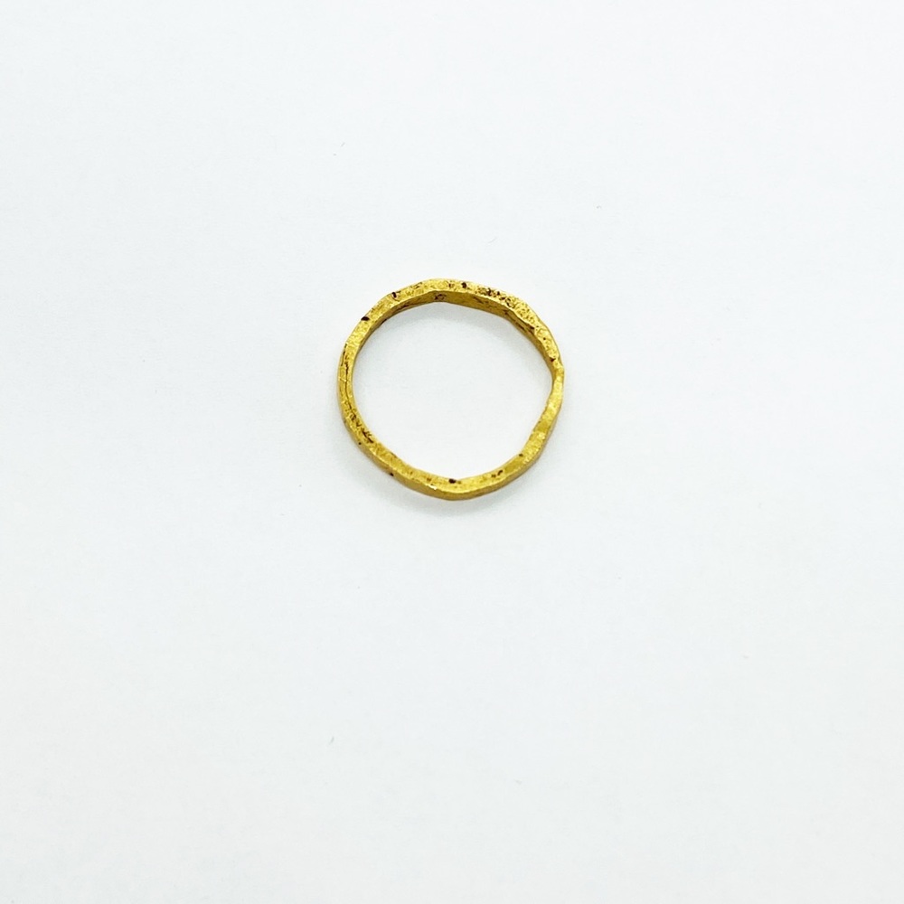 24k Solid Gold Hammered Forged Ring